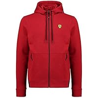 Ferrari - Sudadera con Capucha, Large, Rojo