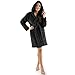 Produktbild Damen Bademantel mit Kapuze, flauschiger Sherpa-Fleece, kurzer Saunamantel für Wellness Spa, CelinaTex 5001151, Trend Morgenmantel Serie Korfu XL schwarz