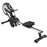 ISE Rameur d'appartement Pliable Rowing Machine Cardio Training,Système de Freinage Air, Masse d'inertie 8 kg, Résistance Réglable,avec écran LCD,Roue de Transport,Max. 150 kg, Sécurité testé,SY-1749