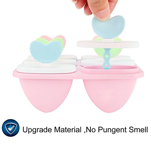 Eisformen Vikeepro für selbstgemachtes Eis aus schlagfestem Kunststoff BPA-frei 6 er (Pink) - 5