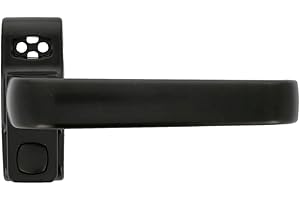 Amig - Maniglia di Bloccaggio per Porte e Finestre Mod. GAMMA | 122 x 70 mm | Rosetta | Destra | Porte Interne e Finestre | Senza Quadrato | Alluminio Nero