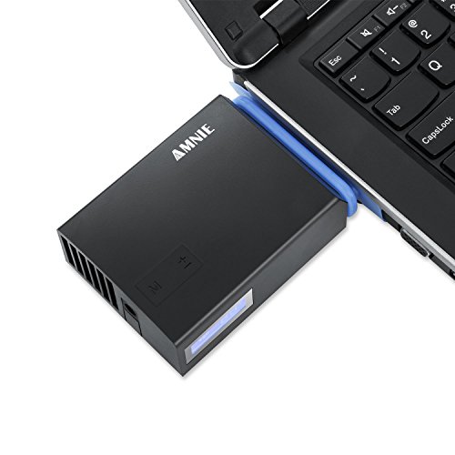 AMNIE AE-V8 Laptop-Kühler mit Temperaturanzeige und Vakuumgebläse (Schnelle Abkühlung, Auto-Temperaturerfassung, 5 Kühlstärken, USB, Kompatibel mit Kühl-Pads) für Notebook, Computer, Laptop, Ultrabook, MacBook, Chromebook - Schwarz