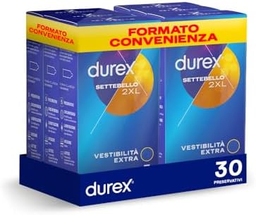 Durex Settebello XXL, Preservativi 2XL, 30 Profilattici