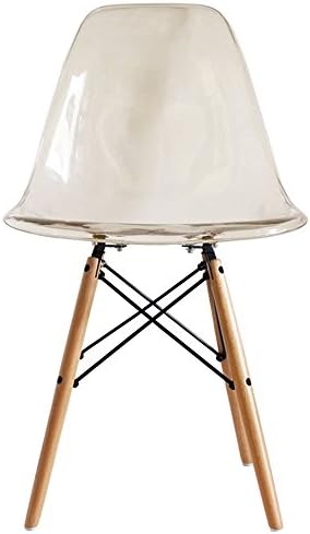 The Inventors Ghost Smoke Eiffel Chair with Wooden Legs