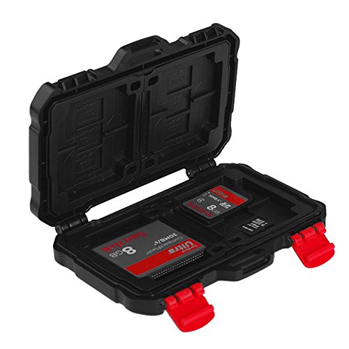 Fomito LYNCA 24 Slots Memory Card Case,Sd Card Holder,Water-Resistant&Shockproof Holder Storage Memory Card Case for CF cards/MicroSD cards/SD card (Black)