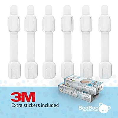 BOO! BooBoo - Loquets bloque-placard - sécurité enfant/bébé - évite les doigts coincés - facile à installer/pas d'outil nécessaire - lot de 6