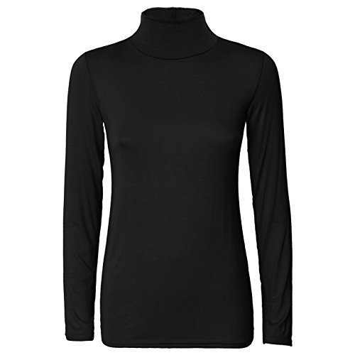 Turtleneck Sweater Ladies Black Jumpers Amazon WOMENS LADIES PLAIN