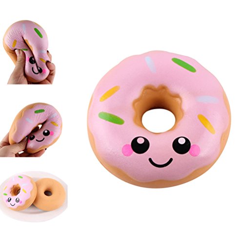 Preisvergleich Produktbild DOLDOA Panda Squishy Langsam steigende Dekompression Squeeze Spielzeug (Rosa Krapfen - 4,33" x 4,33" x 1,57")