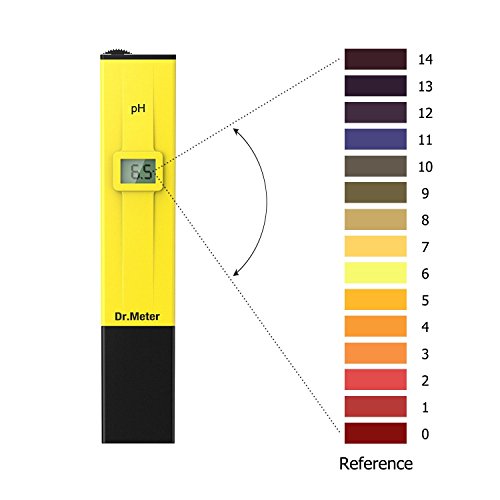 Dr.Meter PH002 High Accuracy Pocket Size pH Meter, LCD 0-14 pH Measurement Range,0.1 Resolution Handheld pH Pen Tester - 5