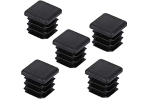 DECARETA 20 Pezzi Tappi in Plastica per Tubi 25 * 25MM Tappi per Tubolari, Tappi a Lamelle Rettangolari, Tappi per tubo Quadrato, Tappi per Tubi di Ferro/Mobili/Trampolino/Sedia (Neri)