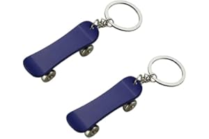 Wakauto Schlüsselanhänger Skateboard Gravur,2er Set Silber Finger Skateboard Schlüsselanhänger Flaschenöffner Rot Dekorative Skateboard Shaped Anhaenger Schluesselanhaenger Stay Safe mit Gravur