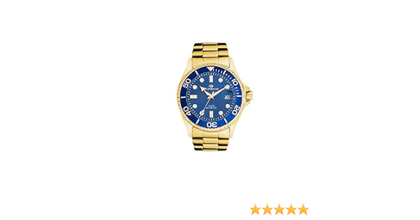 OROLOGIO AUTOMATICO LORENZ 027006CC BRACCIALE ACCIAIO GOLD BLU UOMO SUB  100MT : Amazon.it: Orologi