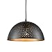Produktbild CLAXY Hängeleuchten E27 Halbkugel Dekorstanzung Metallschirm Schwarz Pendellampe für Dekoration (ohne Bulb)