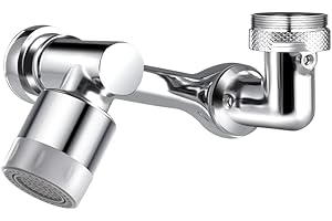 VERGILSON Universal Splash Filter Faucet, 1080° Rotate Filter Faucet Extension, Rotatable Bubbler Tap Sprayer Attachment Water Oxygen-Enriched Foam for Kitchen Bathroom