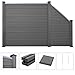 Produktbild Festnight- WPC Sichtschutzzaun 277 x 187 cm Grau | Gartenzaun Windschutz Zaunpaneel Zaun Set mit 1 Quadrat und 1 Schräge