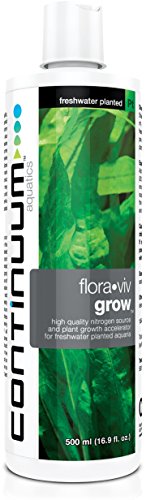 CONTINUUM Flora•Viv Grow Nitrogen Source and Plant Growth Accelerator for Freshwater Planted Aquaria (QFVG250, 250ml)