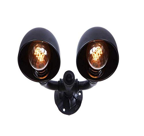 Retro Chandelier，Rustic Hookah Wall Lamp 2 Intage Wall Lamp 25Cm * 25Cm * 15Cm Wall Washer for Bar Cafe Pub Club Aisle Bedside Hotel Black E27 Socket Black