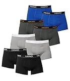 Head Men tipo bóxer Basic Boxer 8 unidades) 2x Schwarz / 2x Grey / 2x Dark Shadow / 2x Blue/Black L