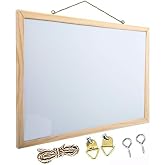 Duvara Monte Beyaz Yazı Tahtası 45x60 cm 1 Adet Laminant Yazı Tahtası Ahşap &Ccedil;er&ccedil;eveli Askılı Okul Ofis B&uuml;ro