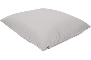 rucomfy Beanbags Square Floor Cushion Large Indoor/Outdoor Bean bag - Use As Large Pillow or Chair - Water Resistant and Durable - L70cm x W70cm (Platinum)