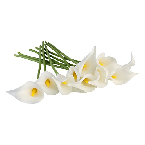 ULTNICE 10 Stücke Weiche PU-künstliche Blume Calla-Blumen-Anlage für Hochzeits-Ausgangsdekoration-Weiß - 6