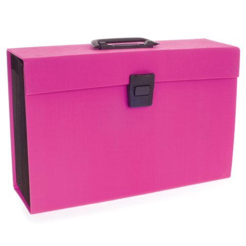 Rexel Joy - Caja de archivo extensible  385 x 125 x 250 mm  con 19 bolsillos separados   color rosa