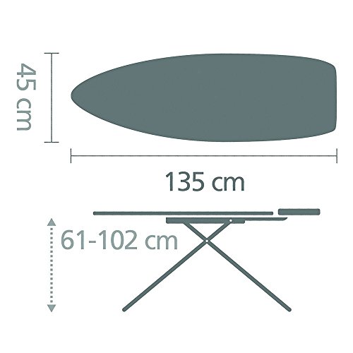 Brabantia Bügelbrett mit wärmebeständiger Ablagezone, Größe D, Extra Groß metallicgrau - 2