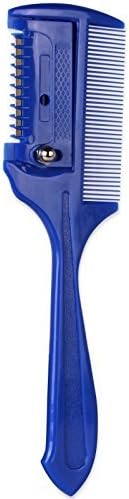 Royal Blue Traditional Plastic Thinning Comb with Blade Razor for Horse &amp; Pony Manes &amp; Tails AND Tigerbox® Antibacterial Pen!
