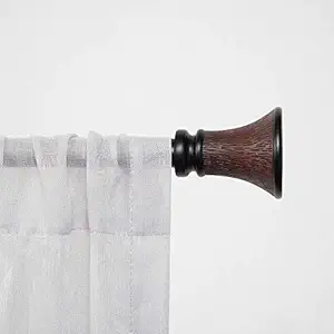 Chaps Flute 3/4 Diameter Window Curtain Rod and Polyresin Finial Set, 35