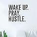 Produktbild Wandaufkleber Wohnkultur Wake Up Pray Hustle Quote Vinyl Wandaufkleber Inspirational Decal Wohnkultur Schlafzimmer DIY Kunstwand @ Light_Grey_58X50_cm @ 58x50 cm_Blue