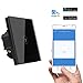 Produktbild Wifi 2.4GHz Smart Touch Lichtschalter,Timing-Funktion ,WLAN Glas Touchscreen-Schalter,arbeitet mit Amazon Alexa und Google,Lautsprecher Sprachsteuerung intelligenter Schaltersteuern (2 gang)