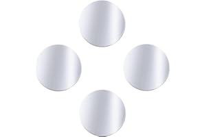 Juspota 4 Piezas Láminas Metálicas Muy Finas Placas Metálicas con Adhesivo para Soporte Movil Coche Magnético/Iman para Movil Coche y Otros Productos de imán - Plata 4 Redondas