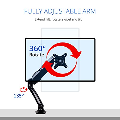 Fleximounts F6 Monitorhalterung Monitorhalter Tischhalterung Standfuß für 10″-30″(25-76cm) LCD LED TV Bildschirme Flachbildschirm, Belastbarkeit:2-9 kg, neigbar, schwenkbar 360 Grad drehbar, höhenverstellbar - 3