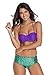 Produktbild Neue Damen grün und violett Neckholder Hohe Taille Mermaid Bikini Bademode Beachwear Sommer tragen Größe M UK 10–12 EU 38–40