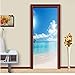 Produktbild Blauer Himmel Weiß Wolken Strand Meerblick Moderne Wohnzimmer Schlafzimmer Tür Wandaufkleber Pvc Wasserdichte Tapete Wand Papere 3D 77X200CM