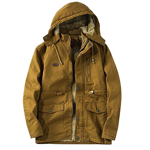 Preisvergleich Produktbild Hanomes Herren Jacket,Herren Winter warme Kapuzenjacke Steppjacke gefüttert mit Kapuze Reißverschluss Knopf Parka Stehkragen Winddicht Kapuzen-Sweatshirt Windbreaker