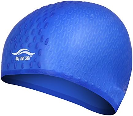 NAUY- Men And Women Waterproof Long Hair Care Ear Drops Drops Of Silicone Swimming Cap To Increase The Amount Of Stretch Elves Swimming Cap