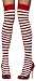 Produktbild Smiffys Fever Damen Blickdichte Halterlose Strümpfe, Gestreift, One Size, Rot und Weiß, 42768