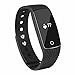 Produktbild SinoPro Bluetooth Fitness Tracker Smart Armband Armband Mit Herzfrequenz Schlaf Monitor Schrittzähler Aktivität Tracker Anruf Erinnerung Remote Capture Funktionen für iPhone und Android Smartphones (Schwarz)
