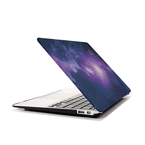 13-Zoll Macbook Air Hard Case, RYGOU 4 in 1 Gummierte Galaxy Space Case mit Tastaturabdeckung Displayschutzfolie für Macbook Air 13 „(A1369 und A1466) - 3