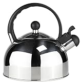 HI - Edelstahl-Flötenkessel  Lust auf eine Tasse Tee oder einen Kaffee? Mit diesem formschönen Flötenkessel bereiten Sie schnell das benötigte Wasser zu. Der Pfeifton ertönt, wenn das Wasser kocht.  Füllmenge: 2,5 Liter  Mit hitzebeständigem Griff  Mit Klappmechanismus an der Flöte  Pfeifton bei kochendem Wasser  Abnehmbarer Deckel  Einfaches Reinigen  Für alle Herdarten geeignet  Spülmaschinengeeignet  Material: Edelstahl und Kunststoff  Kesseldurchmesser: ca. 19 cm