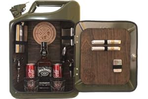 DEGGELBAM Die Männerbar für echte Kerle – Kanister als Männergeschenk/Männerhandtasche mit Menge Zubehör wie Flachmann, uvm. *Jerry Can* | Geburtstagsgeschenk | Vatertagsgeschenk