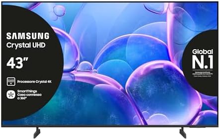 Samsung Crystal UHD 4K Smart TV 43'' UE43U7000FUXZT, Crystal 4K Processor, HDR, Smart Experience, OTS Lite & Adaptive Sound, Metal Stream Design, 2025