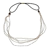 TOOGOO(R) Goldene Ketten Alloy Tassel Headwear elastisches Stirnband Kopfband