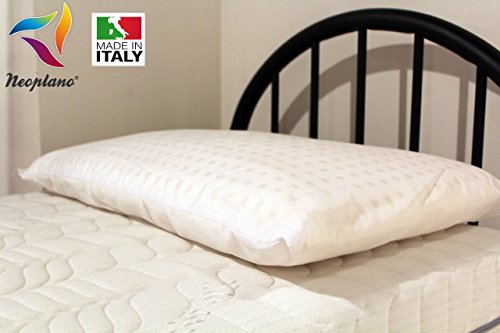 Neoplano Naturlatex-Kissen, 100% Baumwolle, hypoallergen, Anti-Milben bakterizid, 12 cm - 2