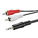 Price comparison product image Ecabo Stereo Cable 3.5 mm Jack Plug to 2 x RCA - RCA Male to RCA (Red & White) to 3.5 mm Jack Plug - Stereo Y Cable - Black - For Hi-Fi Systems, Receiver, Audio Devices