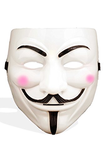 10 Stück V wie Vendetta Maske, Guy Fawkes Maske, Anonymous Maske, weiß - 2