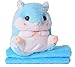 Produktbild TE-Trend 2in1 Baby Kinder Plüschtier Hamster 40cm mit Fleecedecke im Bauch des Kuscheltieres in Blau