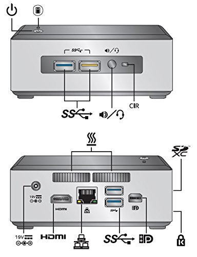 MINI PC Intel NUC NUC6I3SYH (Intel Core i3 Dual Core bis zu 2x 2,3 GHz, 8GB DDR4 RAM, 250GB SATA3 SSD, Intel HD Grafik, WLAN, Bluetooth, Infrarot, Cardreader, USB 3.0, HDMI, Displayport, Windows 10 Professional 64 Bit, Office 2013 Professional) #1420 - 4