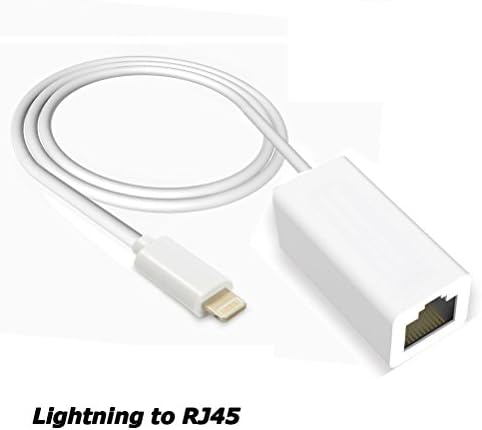 Zesteky Lightning to RJ45 Ethernet Adapter, Lightning to RJ45 Ethernet LAN Wired Network Adapter for iPhone iPad
